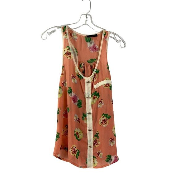 Xtaren Tops - Xtaren Women's Floral Peach Tank Top